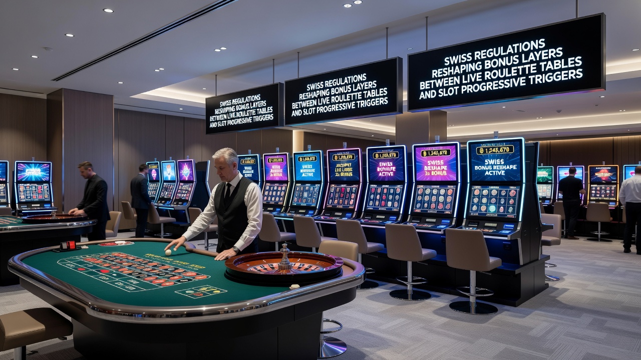 Casino floor layout illustrating separated bonus tracking systems for roulette tables and slot machines